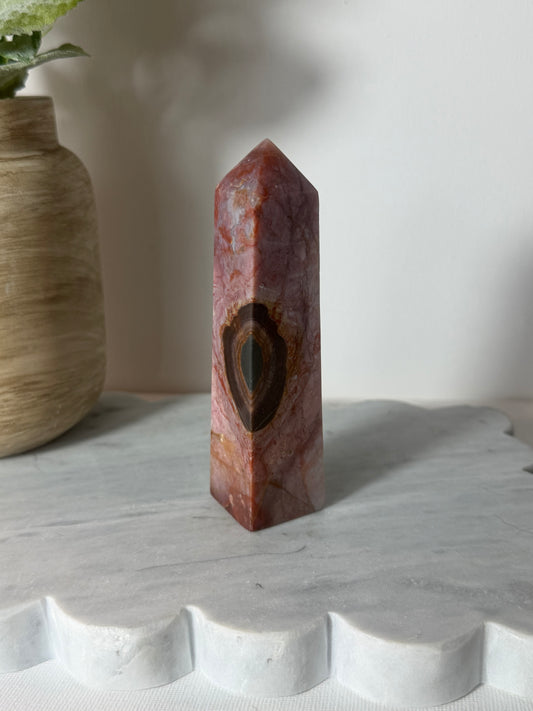 Pink Polychrome Jasper Tower
