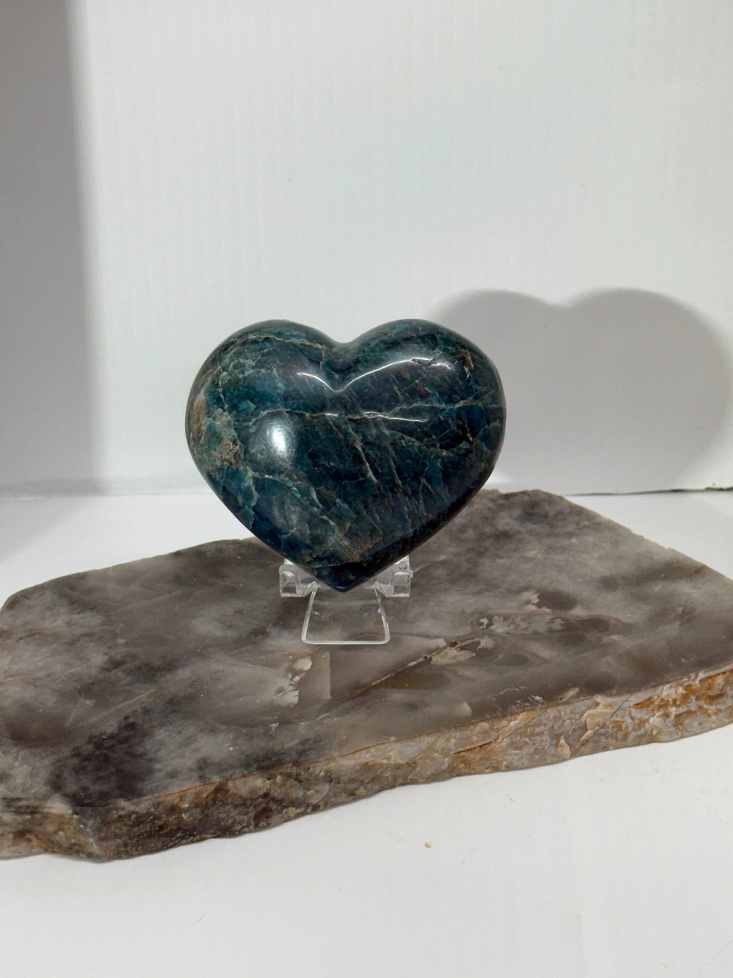 Blue apatite heart - 160g - 6cm by Heartstone Sanctuary