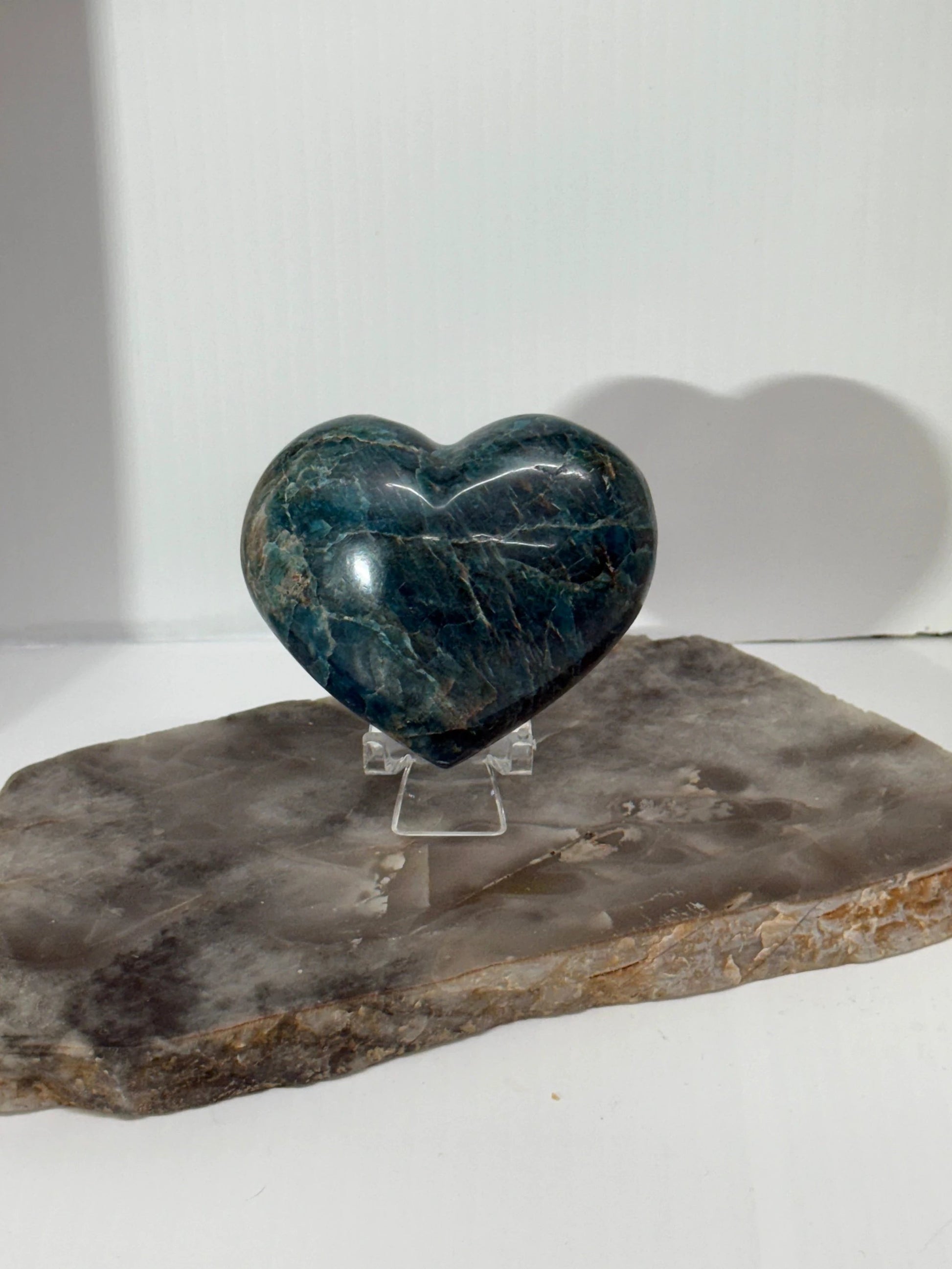 Blue apatite heart - 160g - 6cm by Heartstone Sanctuary