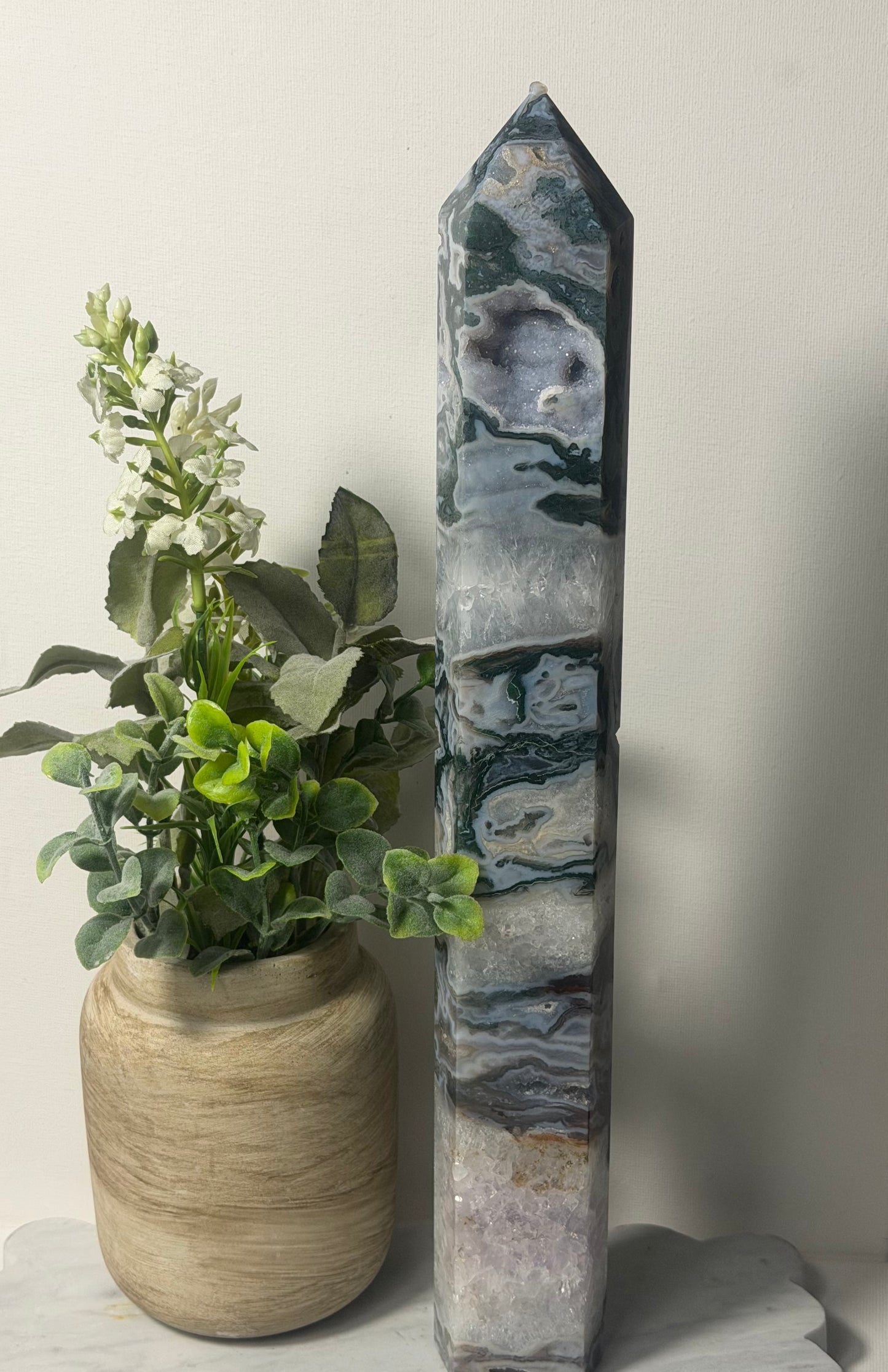 Moss Agate Statement Tower
