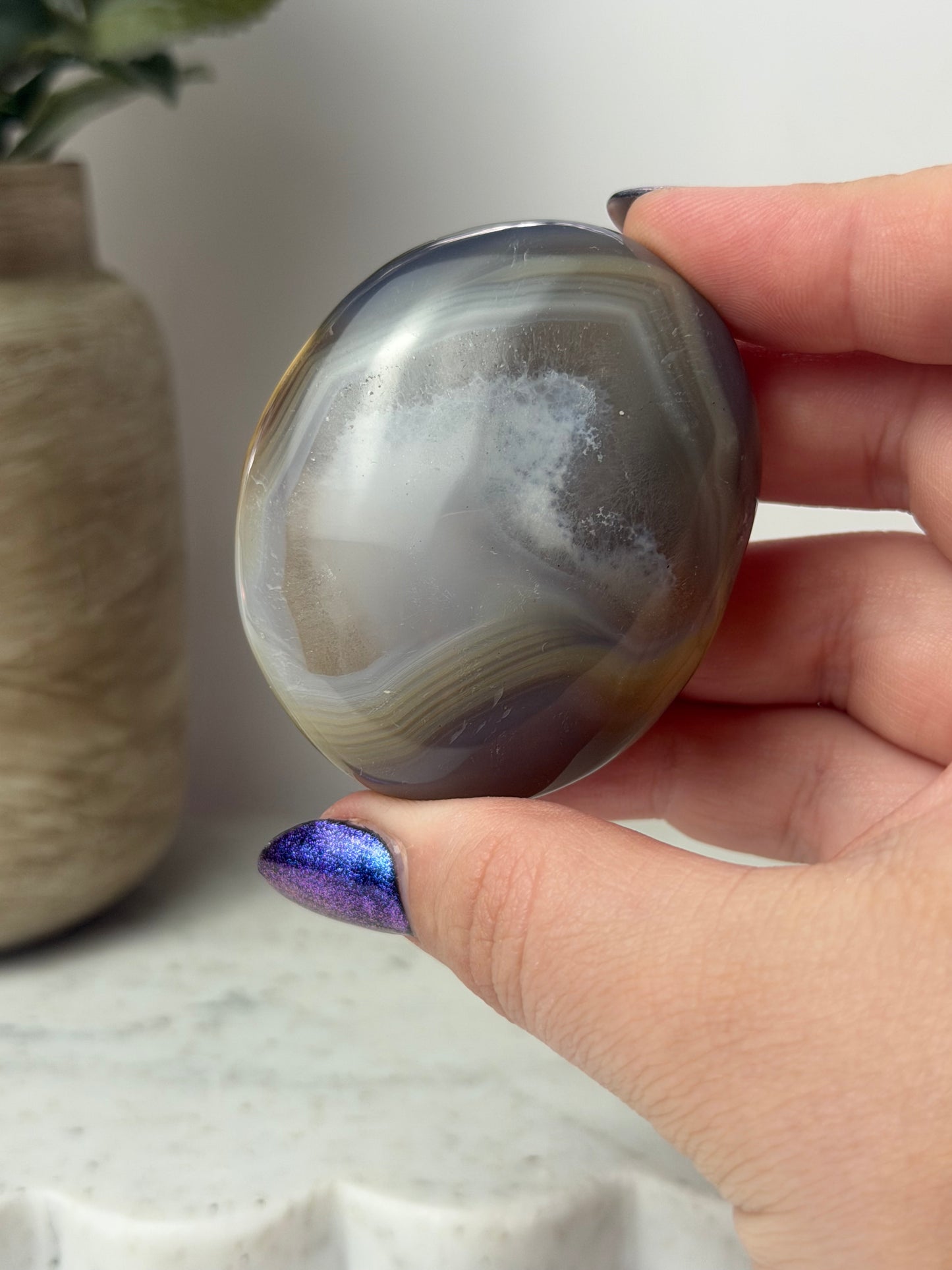 Orca Agate Palm Stones