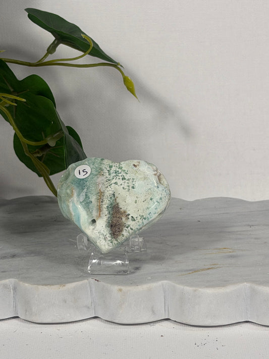 Blue Aragonite Heart