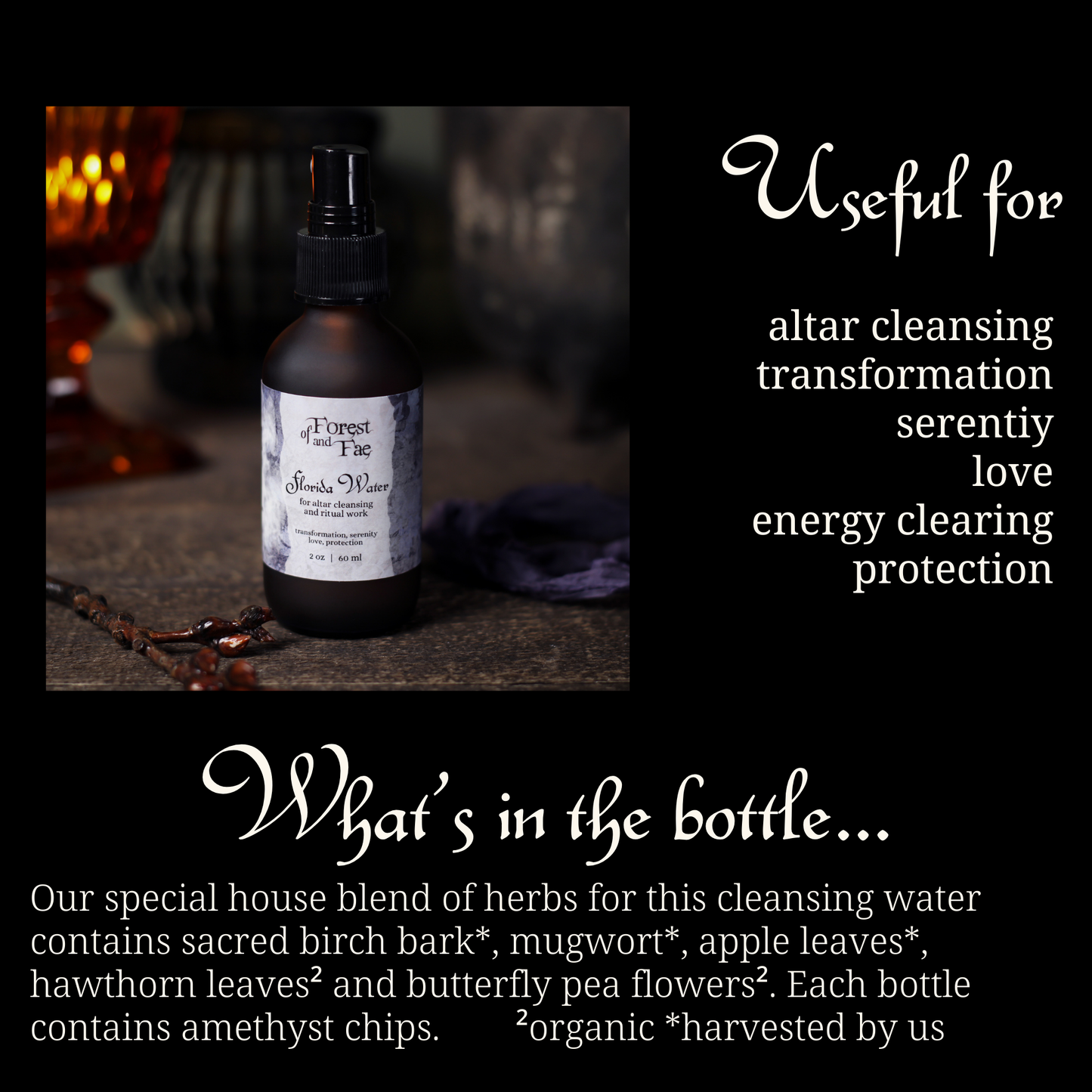 Botanical Florida Water • Crystal Infused • Witchcraft