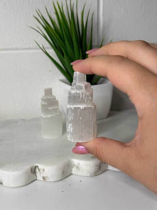 Small Selenite Tower by Heartstone Sanctuary