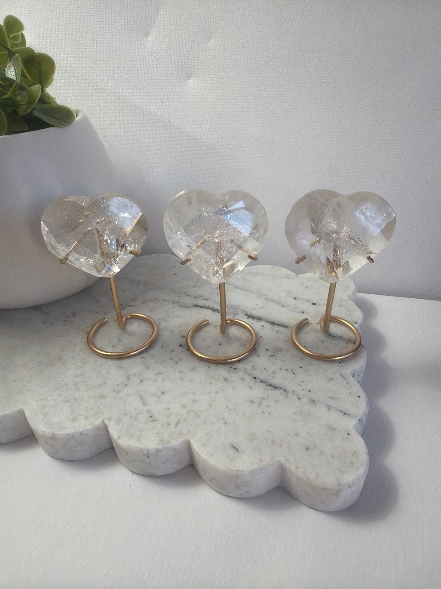 Clear Quartz Faceted Heart