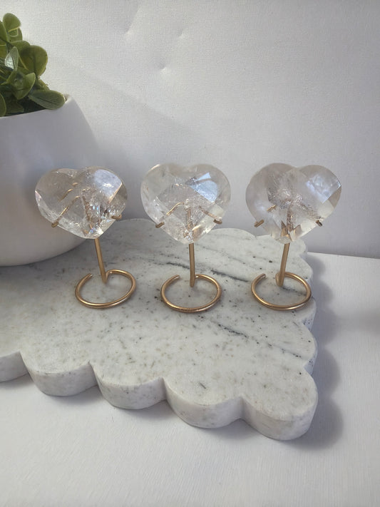 Clear Quartz Faceted Heart