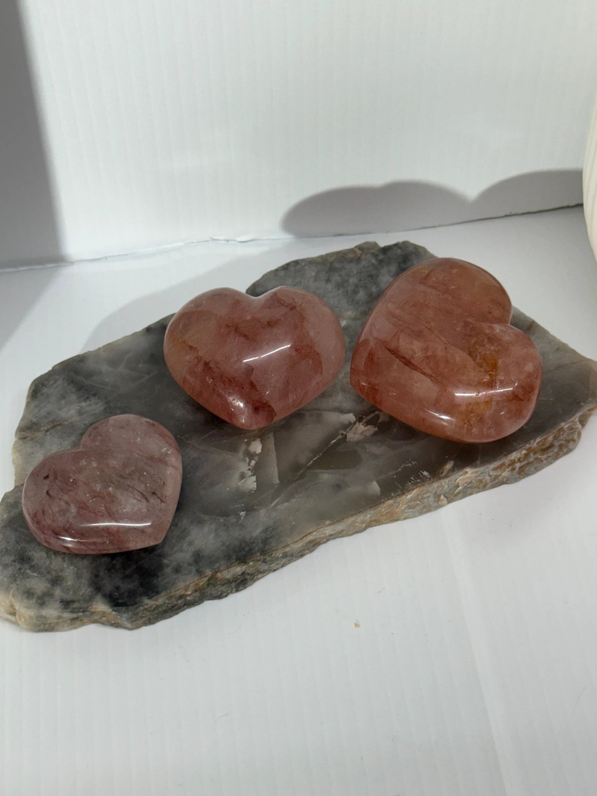 Fire quartz heart by Heartstone Sanctuary