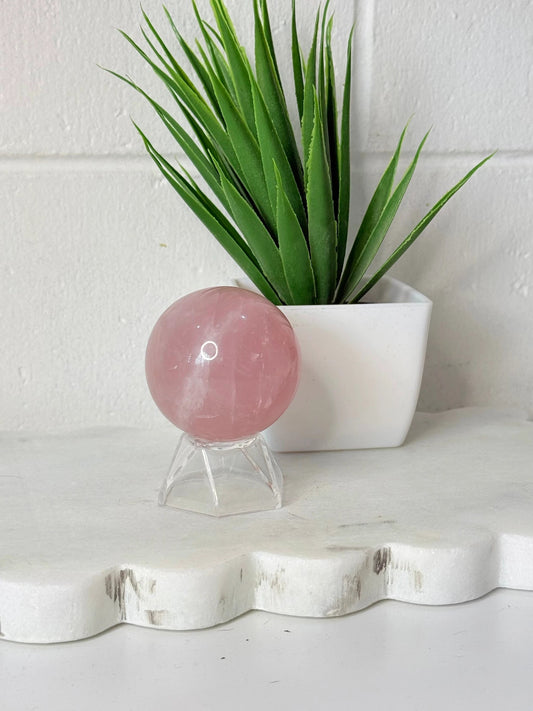 Rose Quartz Sphere - 140g- 4.5cm by Heartstone Sanctuary