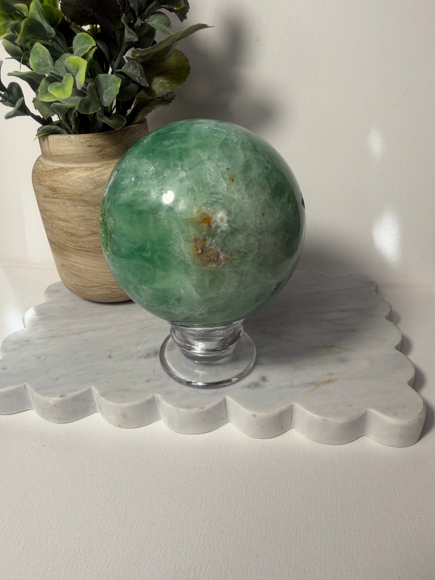 Green Fluorite Sphere
