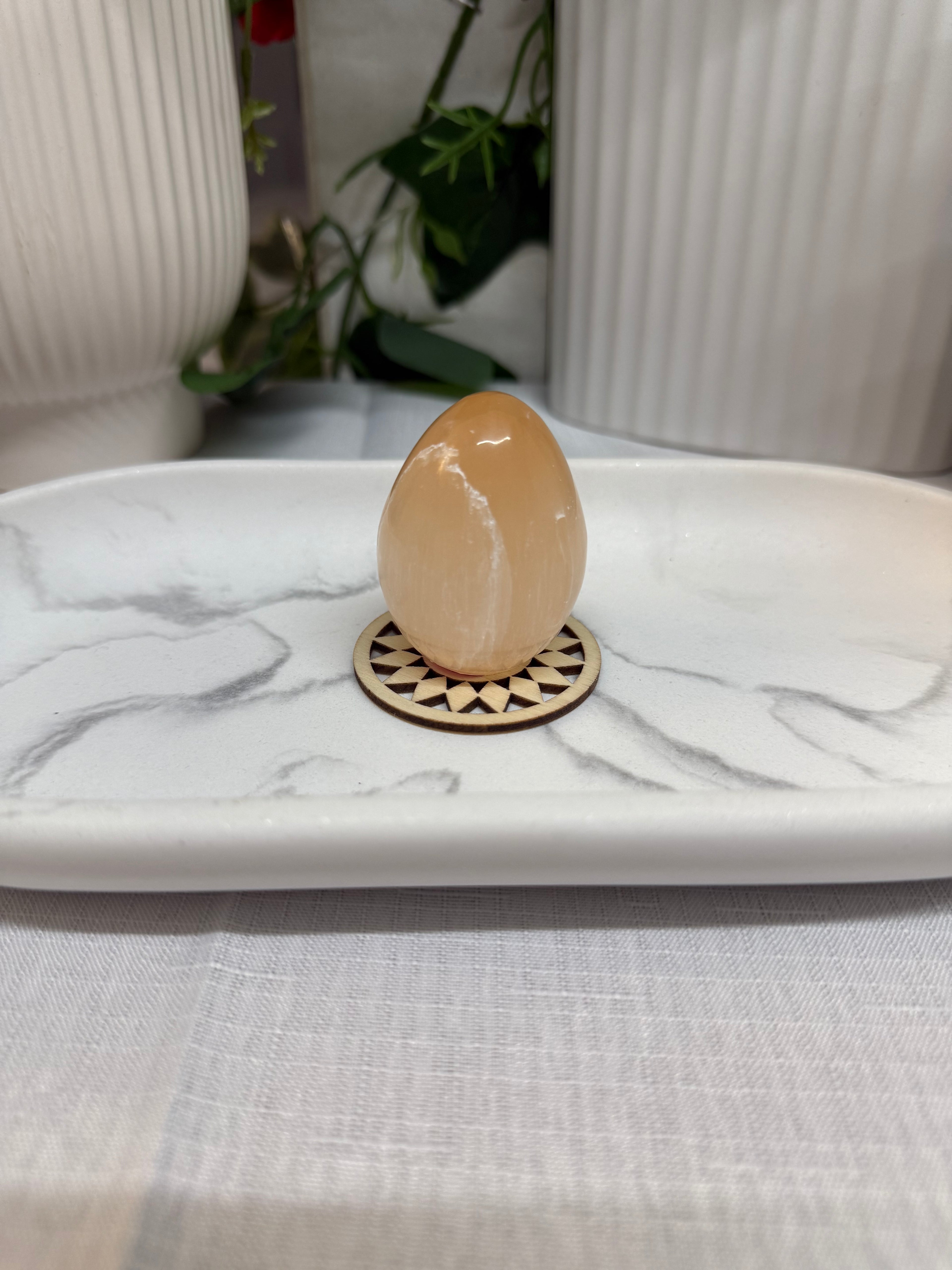 Orange Selenite Egg