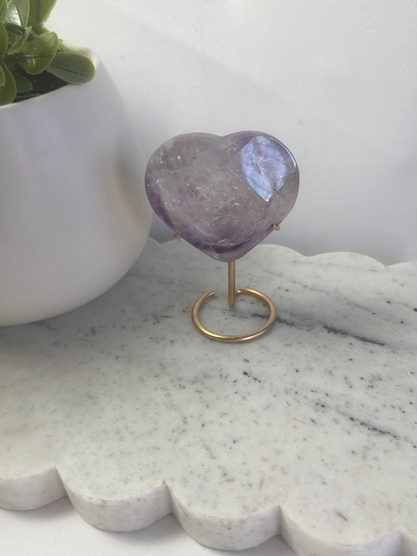 Amethyst Faceted Heart