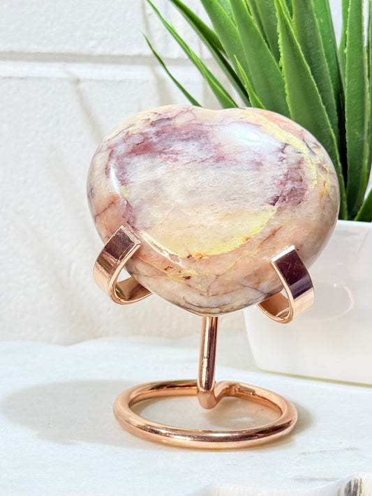 Red Feldspar Heart w/ Stand - 185g by Heartstone Sanctuary