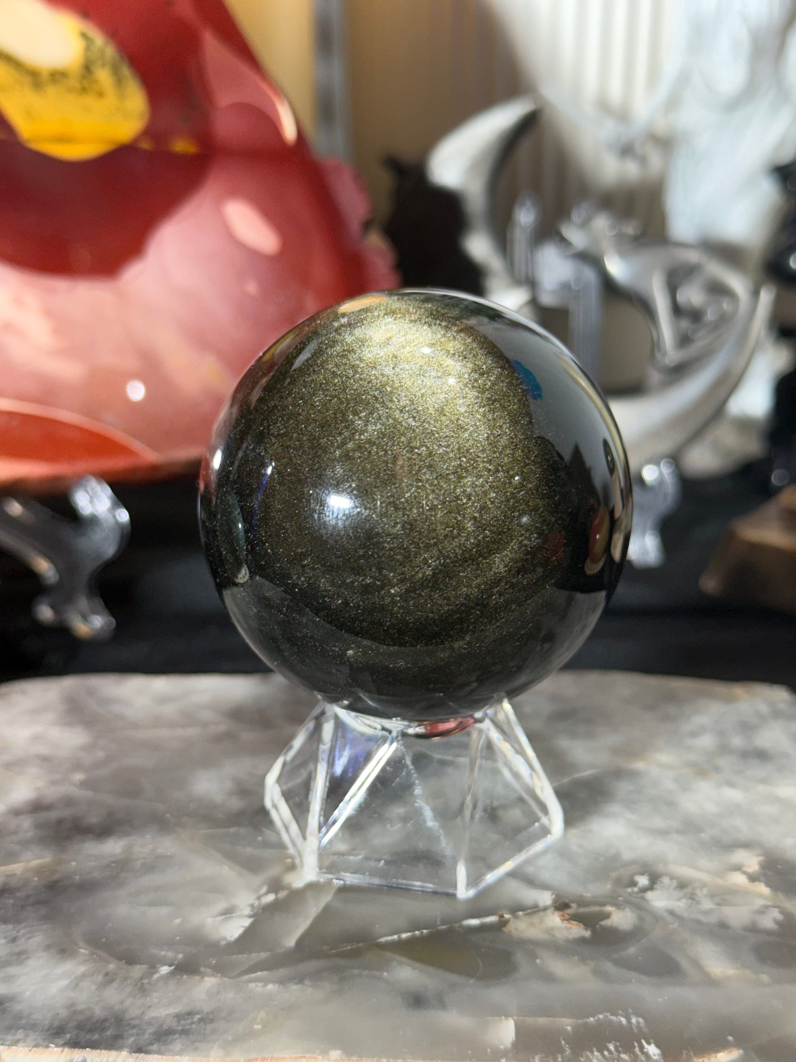 Gold Sheen Obsidian Sphere - 55A