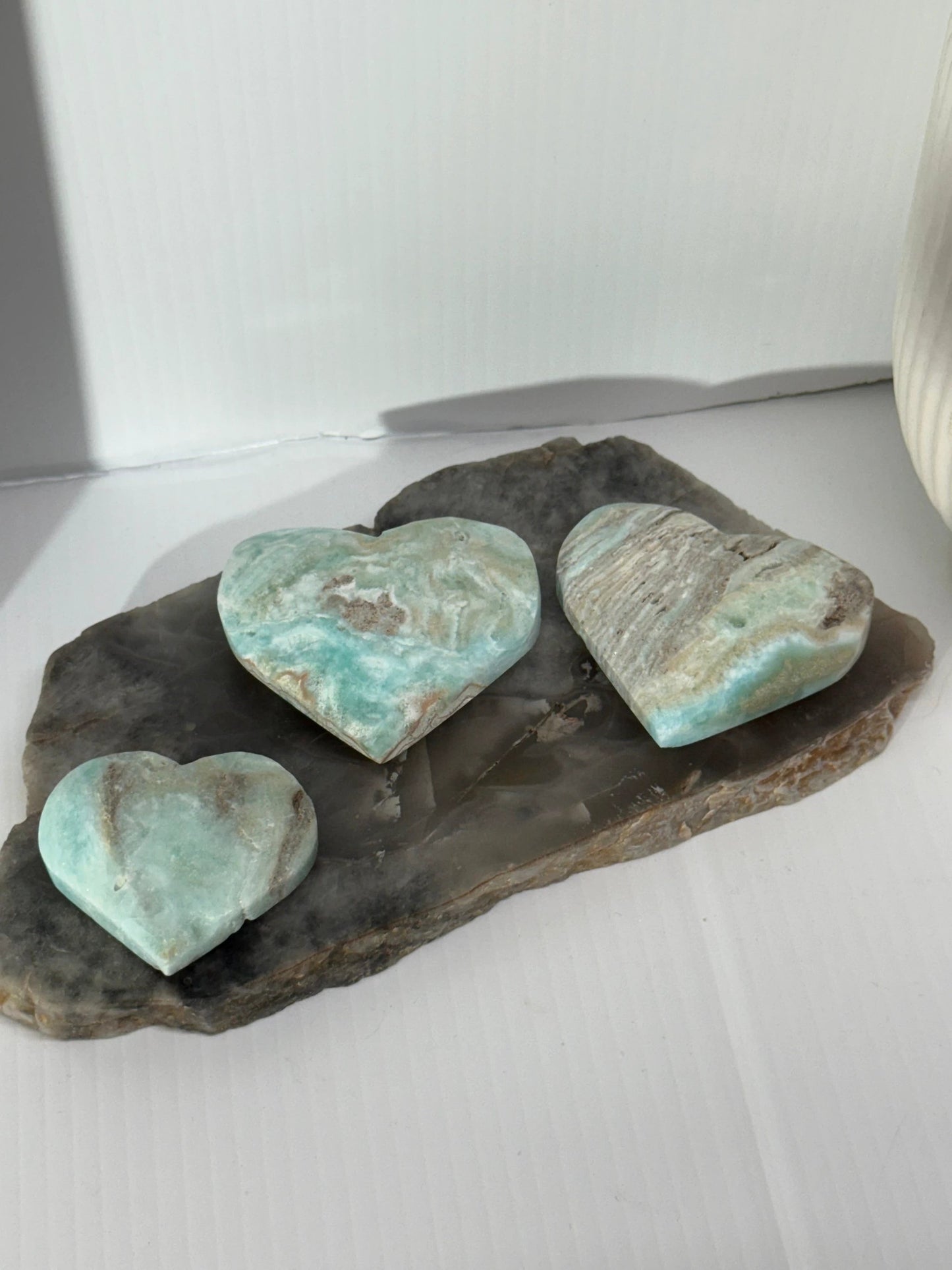 Blue Aragonite Hearts by Heartstone Sanctuary
