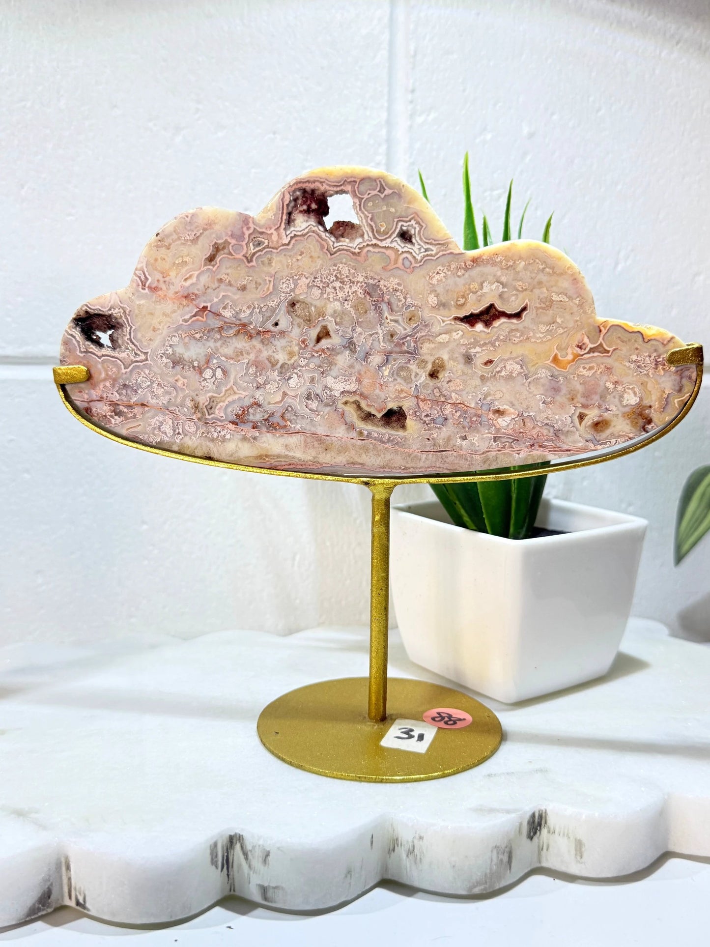 Pink Lace Agate Cloud Large - 17cm B by Heartstone Sanctuary