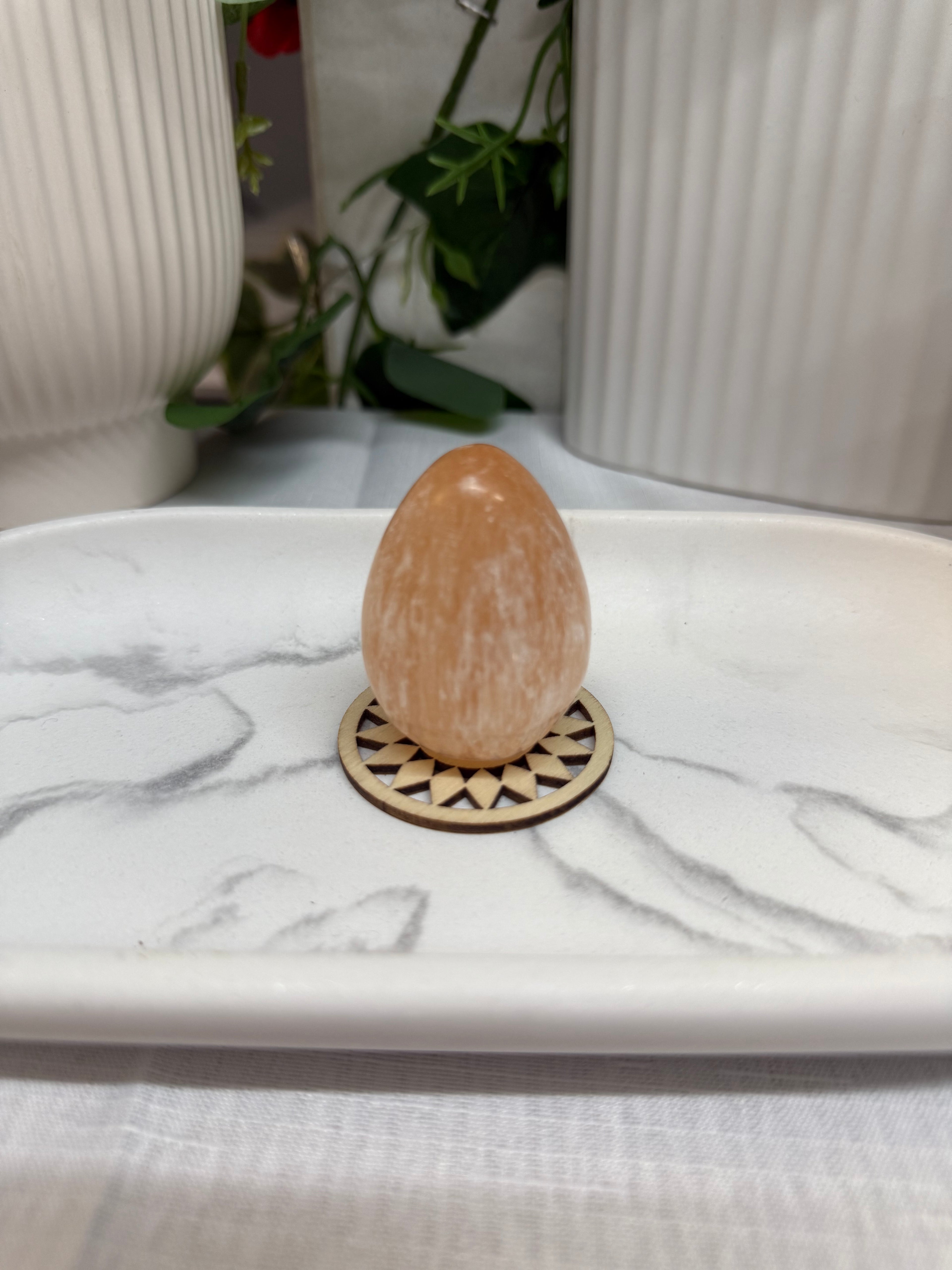 Orange Selenite Egg