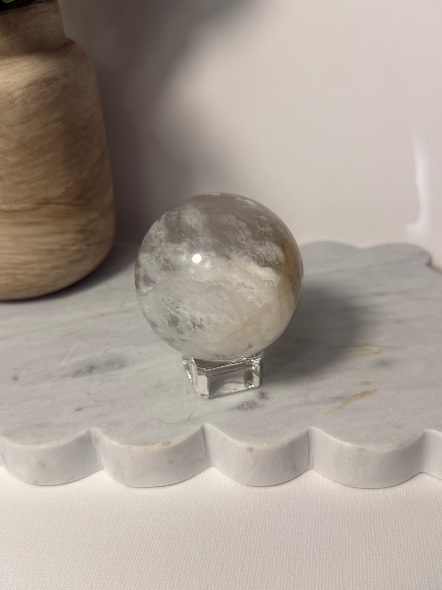White Fluorite Sphere