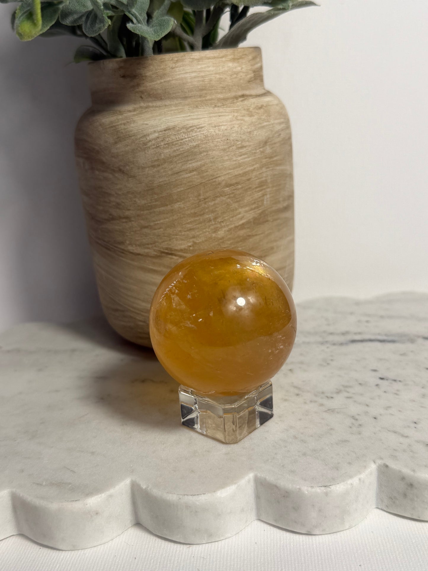 Honey Calcite Sphere