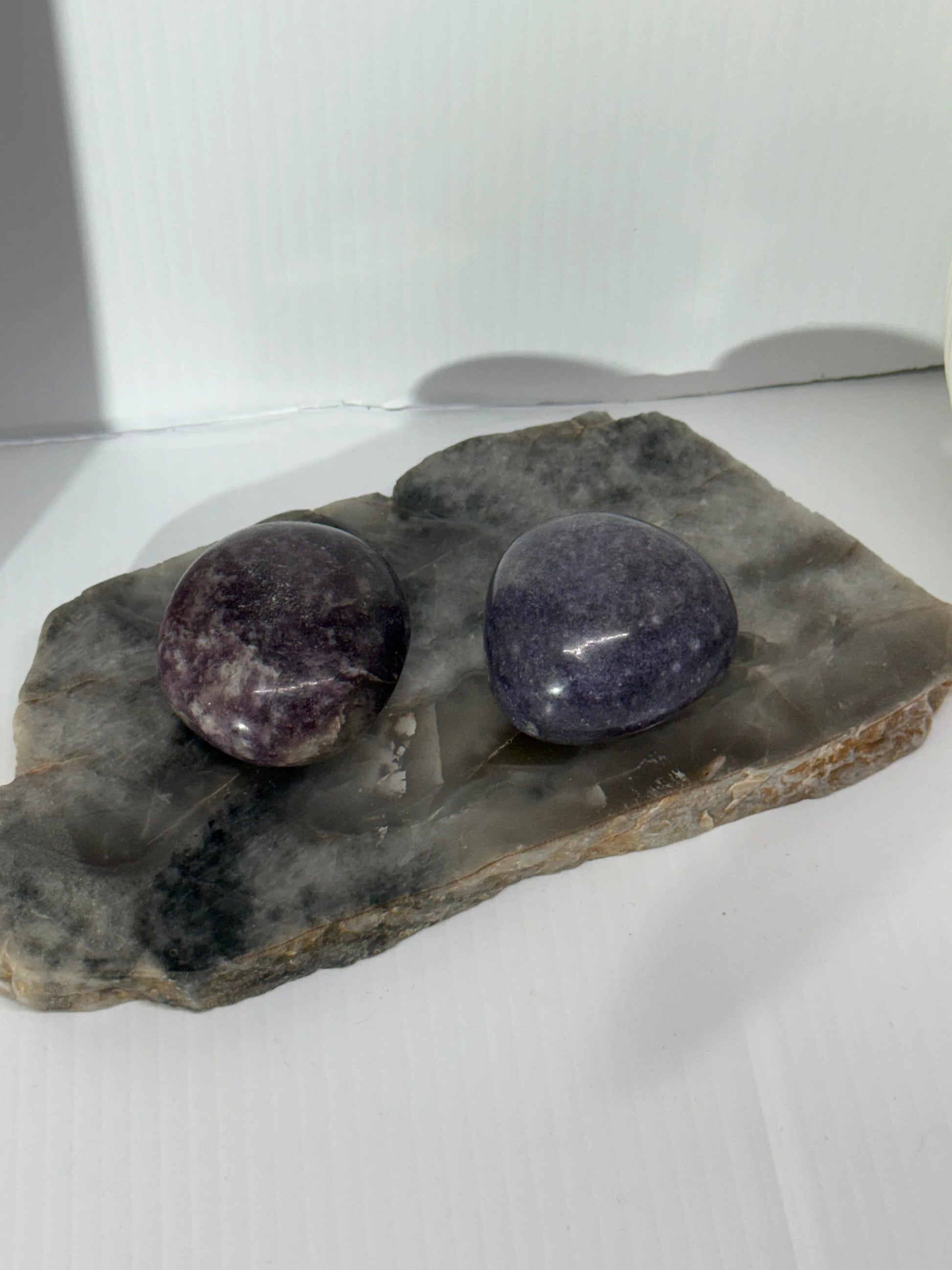 Lepidolite palms by Heartstone Sanctuary