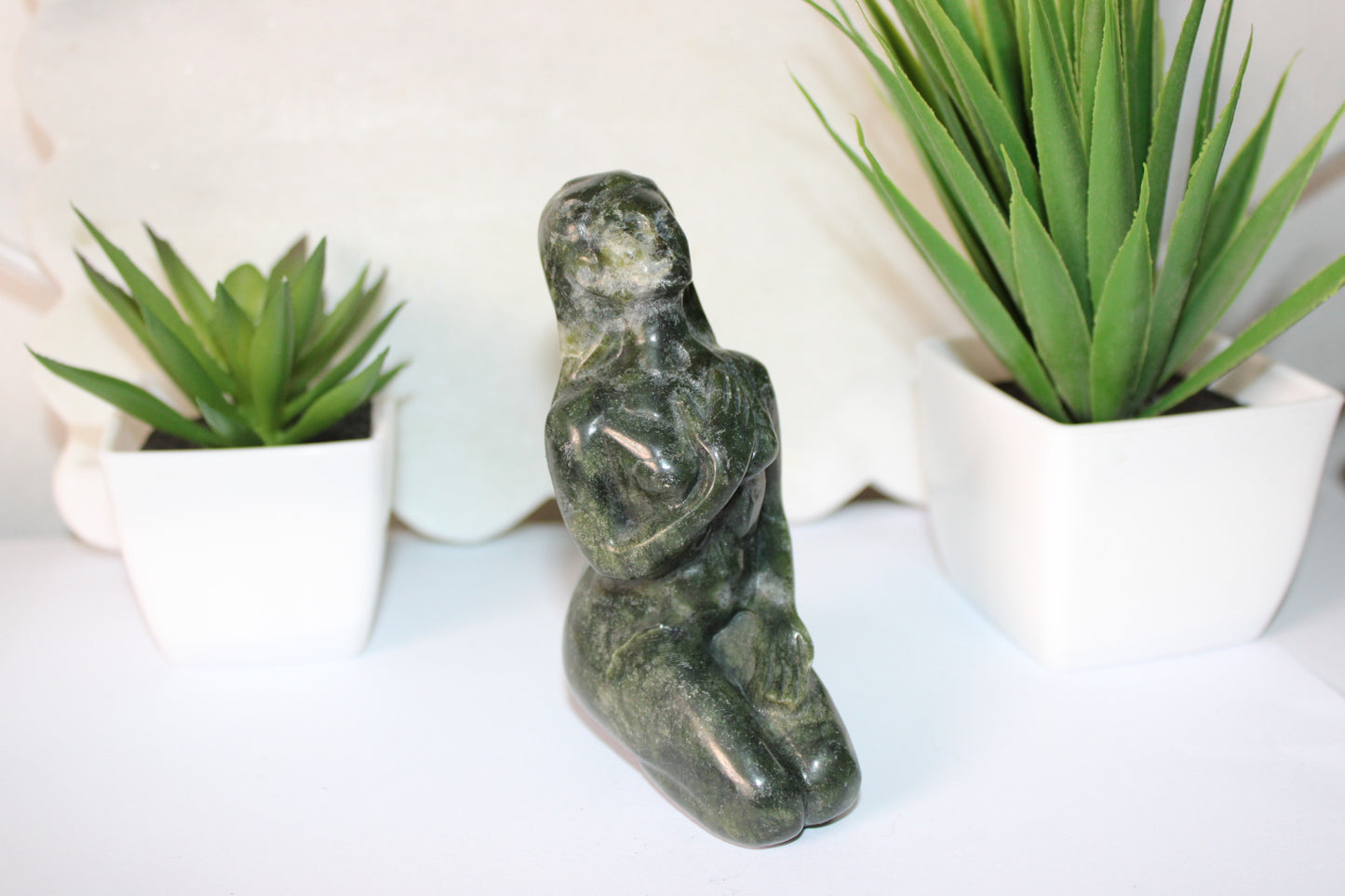 Serpentine Goddess Carving | Divine Feminine Crystal by Heartstone Sanctuary