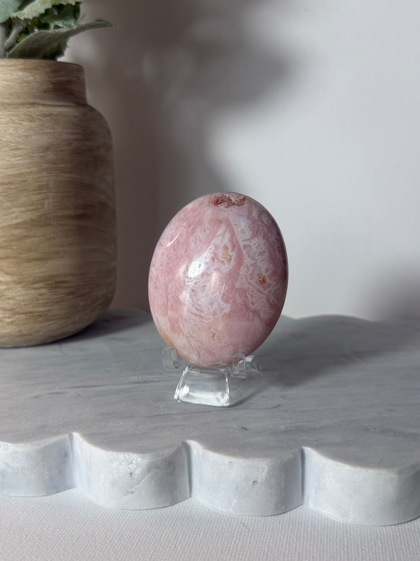 Pink Carnelian Palm Stone