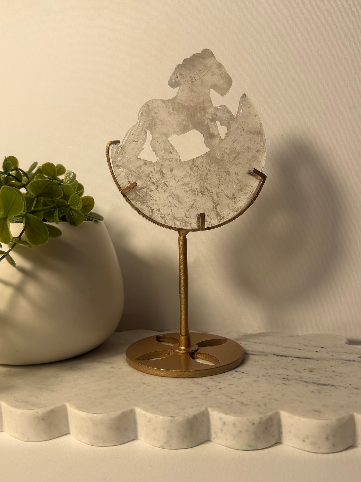 Clear Quartz Moon Horse