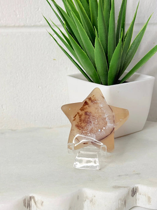 Natural Agate Star Ornament Polished Stone by Heartstone Sanctuary