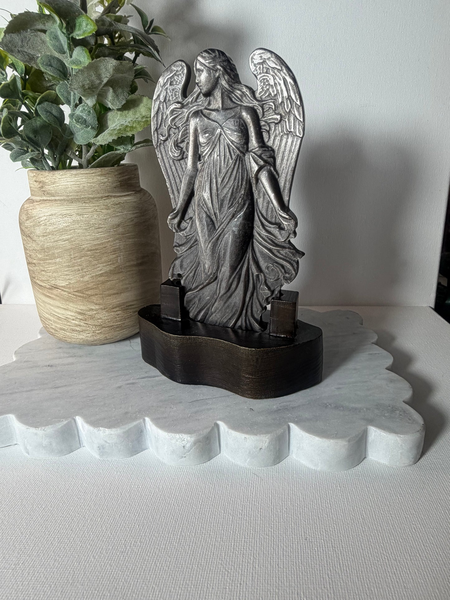 Silver Sheen Obsidian Angel