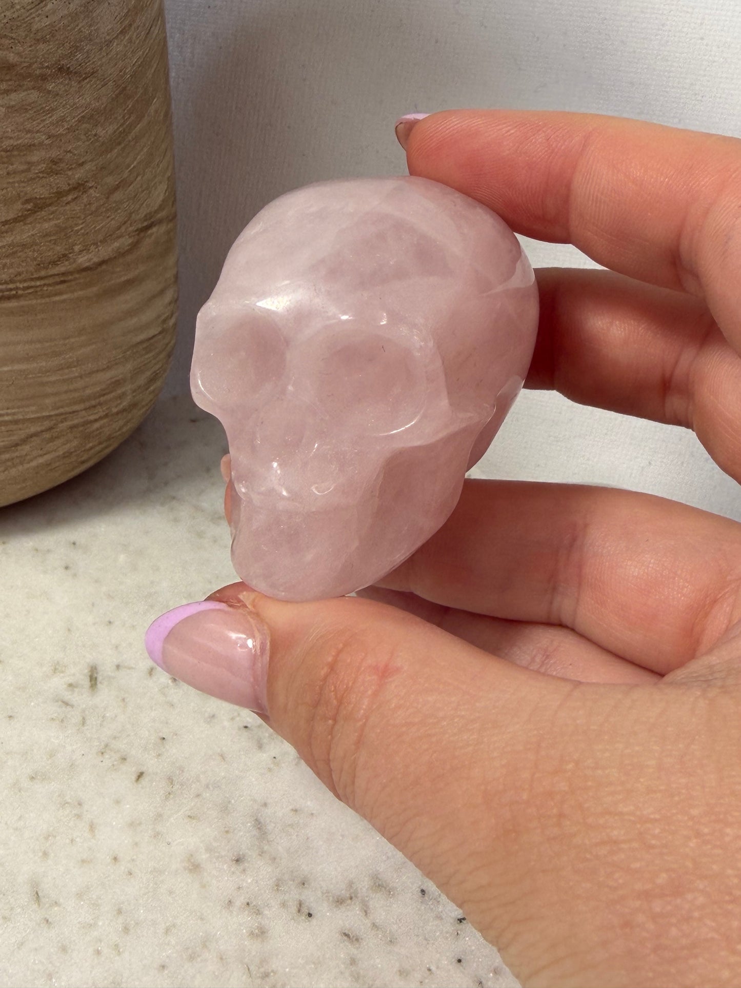 Rose Quartz Skull