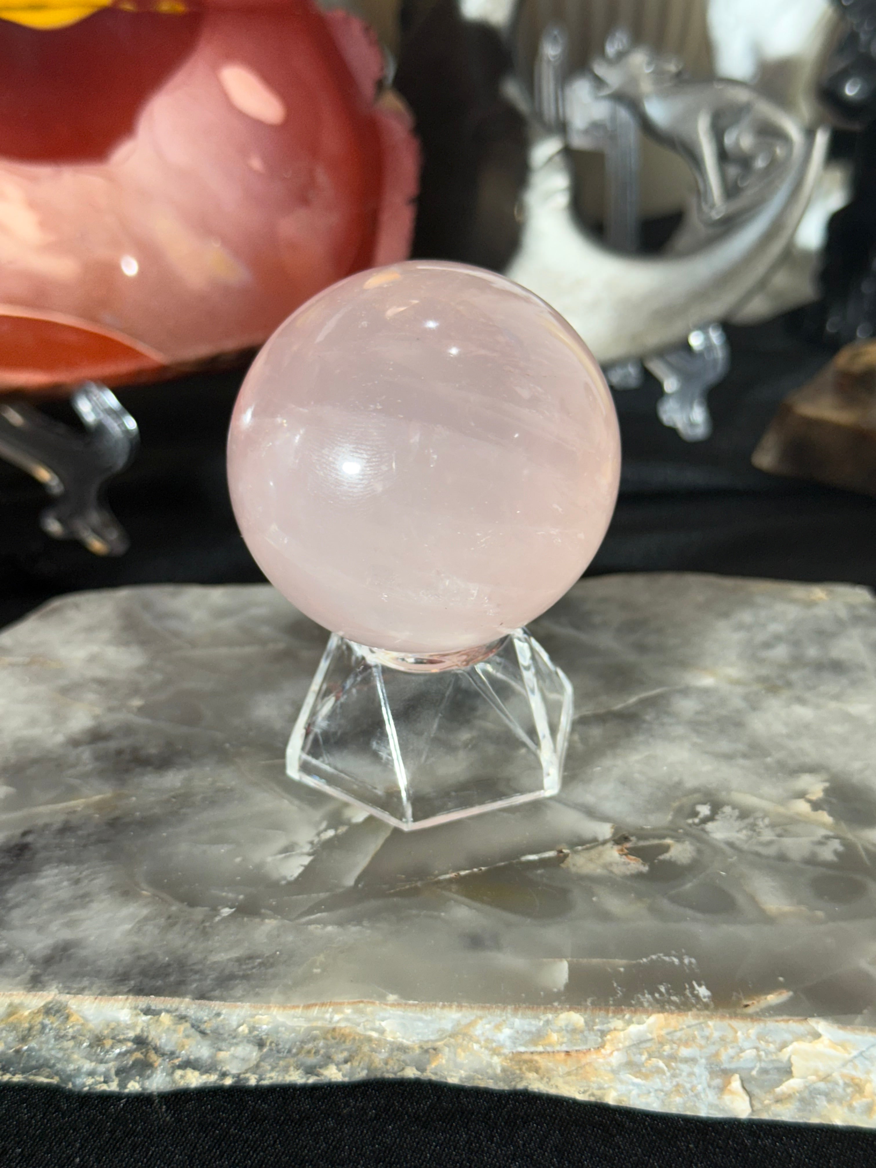 Rose Quartz Sphere - 33A