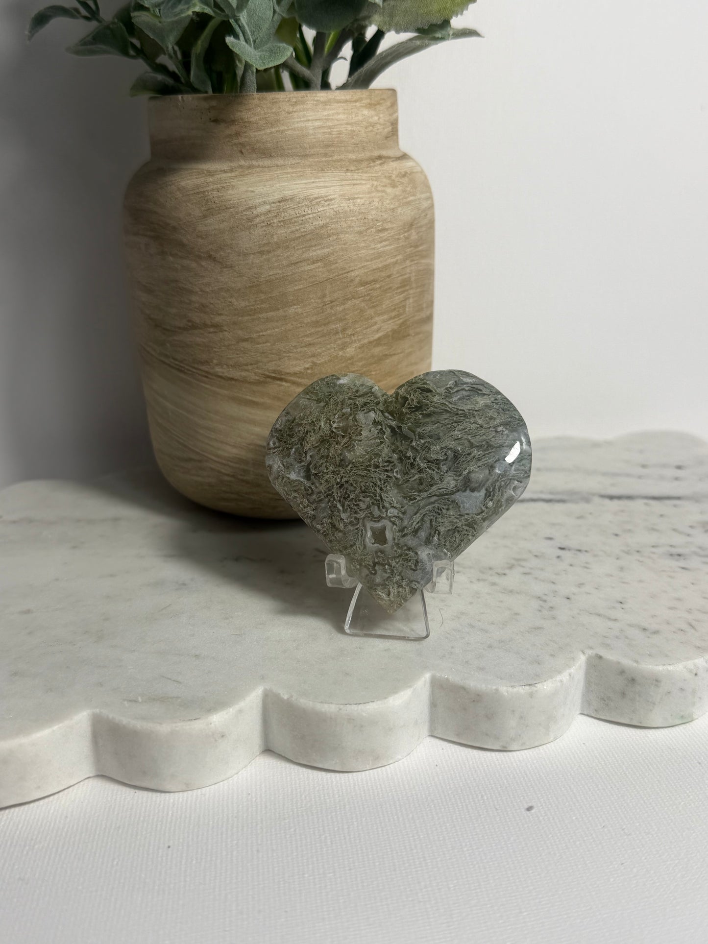 Moss agate heart