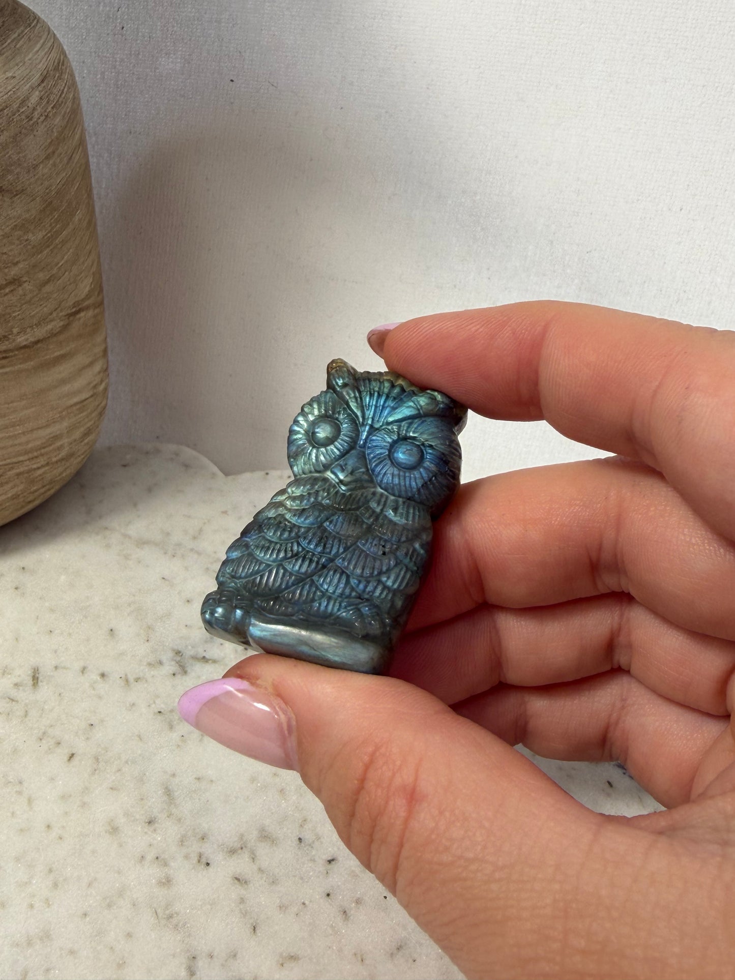 Labradorite Owl Carvings