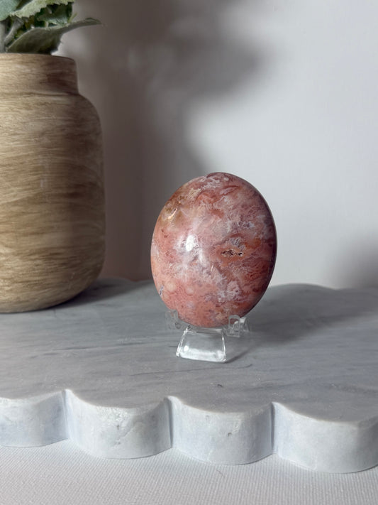 Pink Carnelian Palm Stone