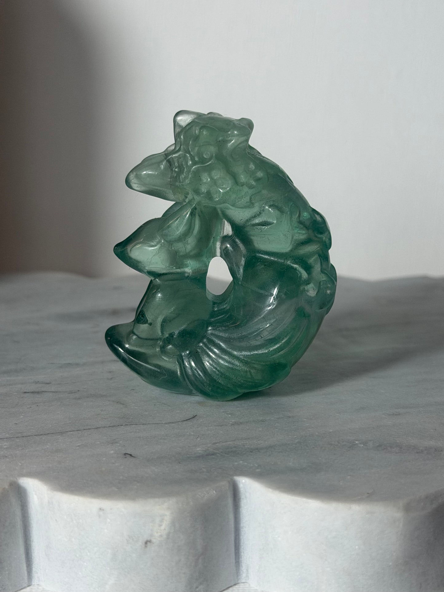 Green Fluorite Ninetail Fox
