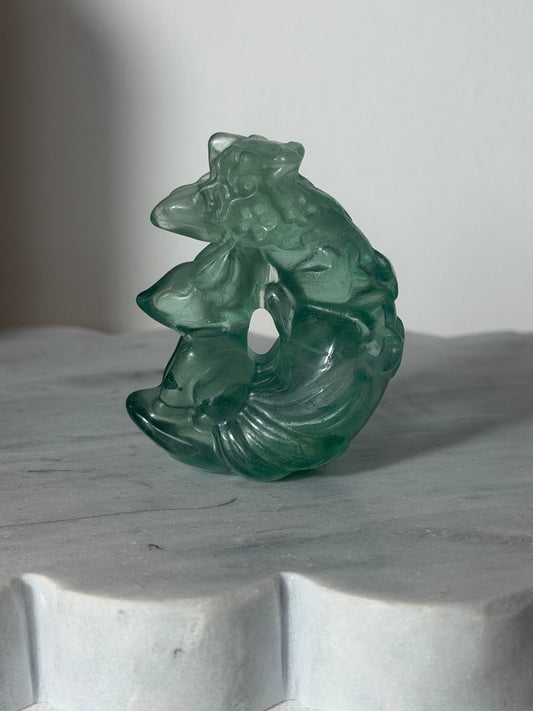 Green Fluorite Ninetail Fox