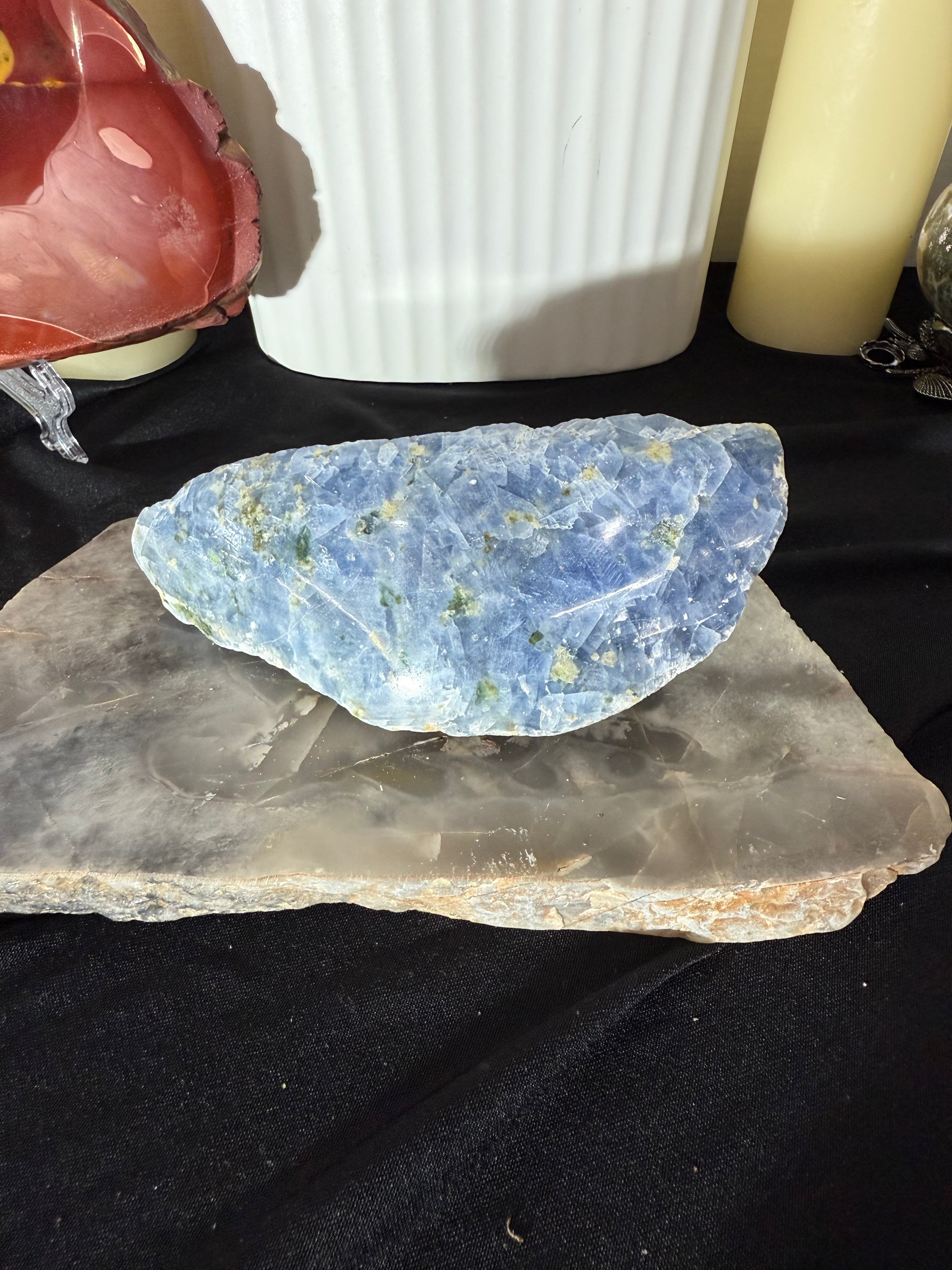 Blue Calcite one side polished