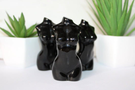 Black Obsidian Goddess Carving | Divine Feminine Protection Crystal by Heartstone Sanctuary