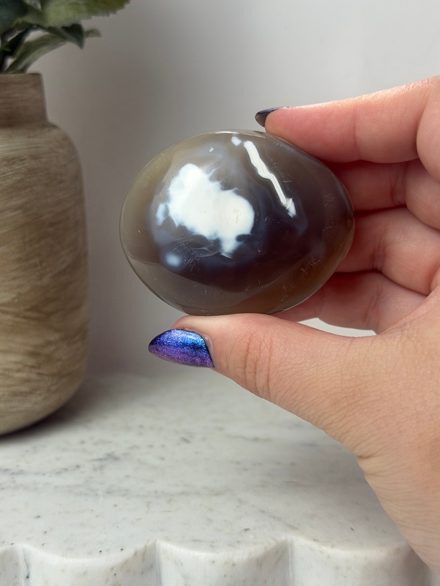 Orca Agate Palm Stones