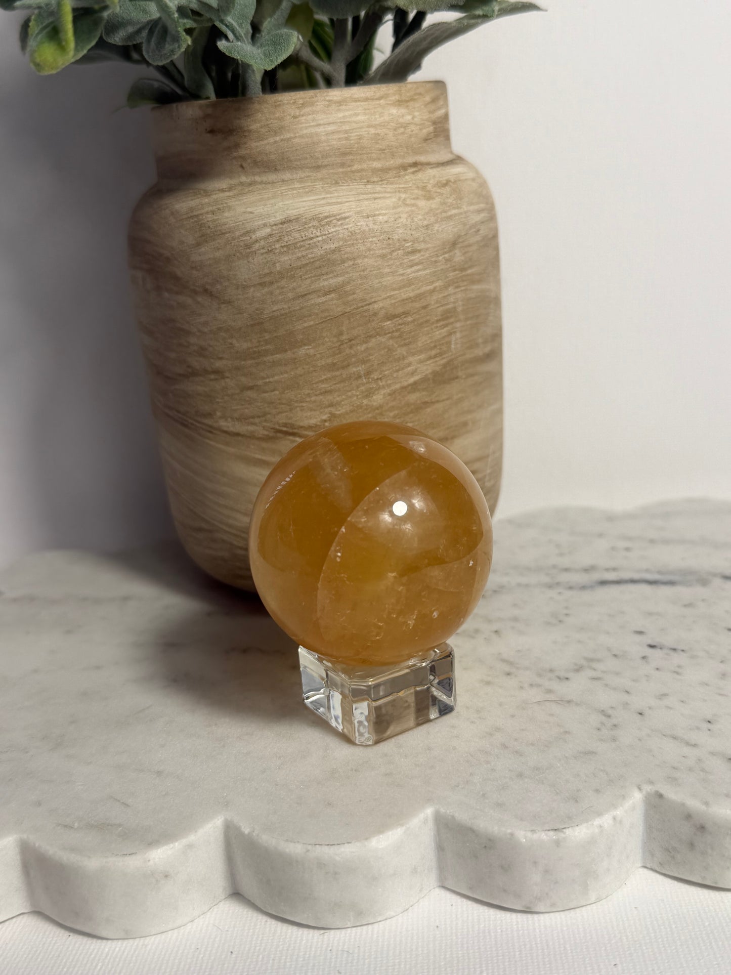 Honey Calcite Sphere