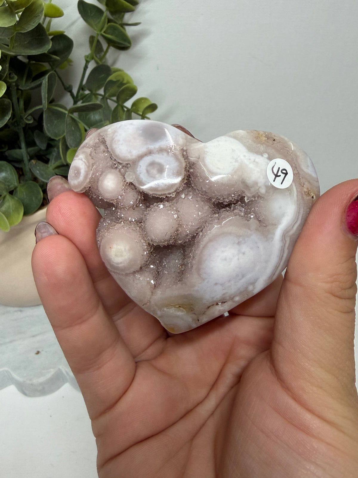 Pink Amethyst Druzy Heart