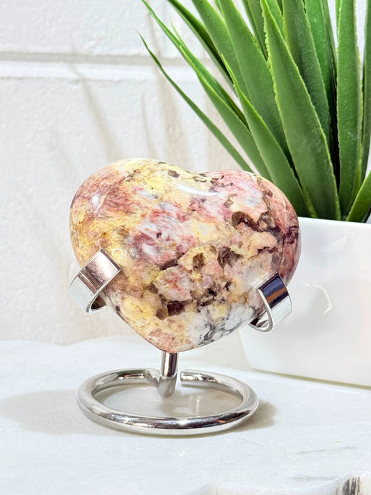 Red Feldspar Heart w/ Stand - 130g by Heartstone Sanctuary