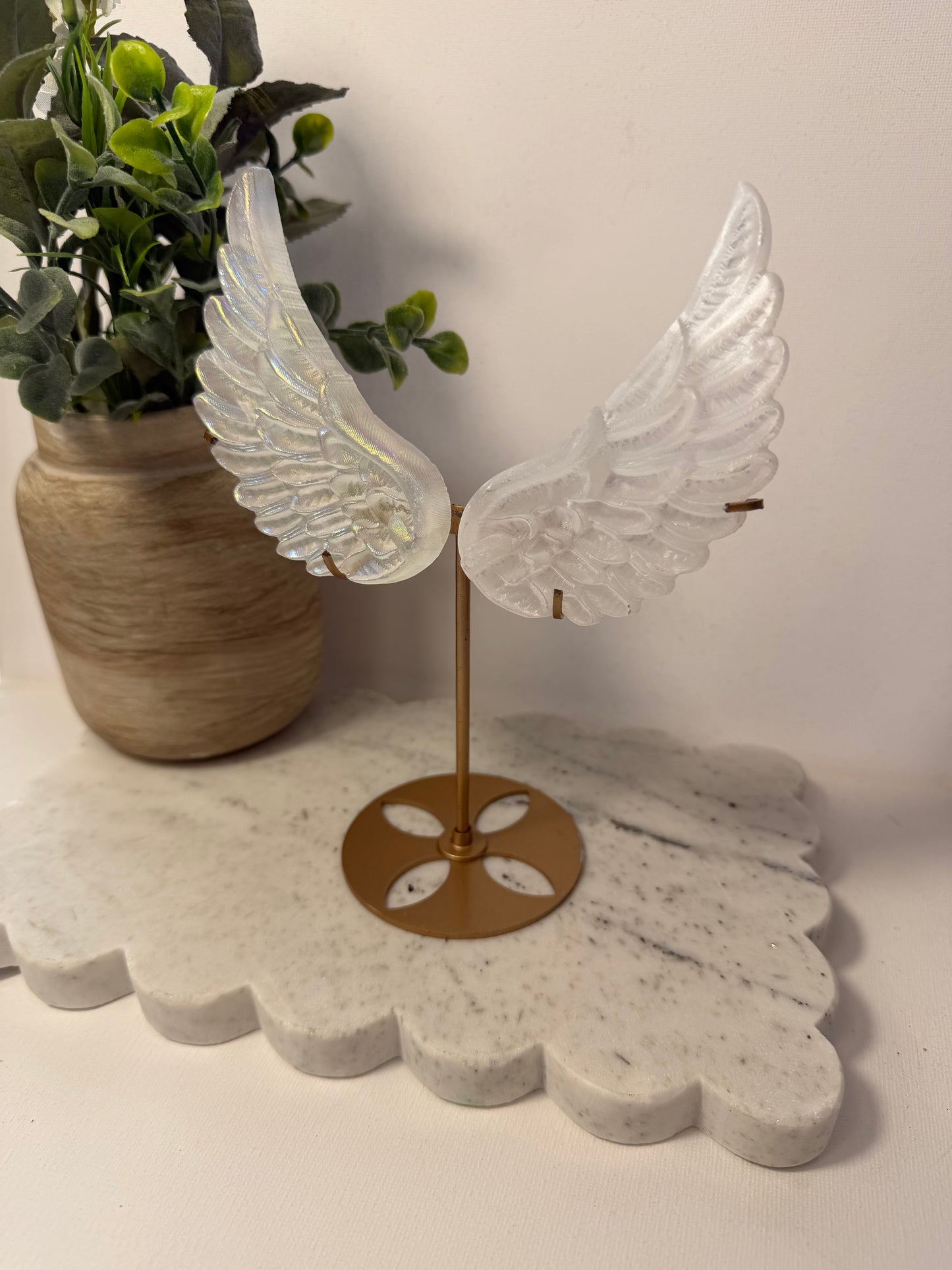 Selenite wings half aura half natural