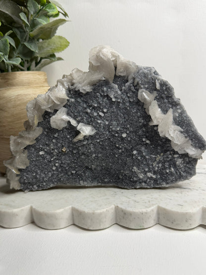 Rose Calcite Marcasite Specimen UV reactive