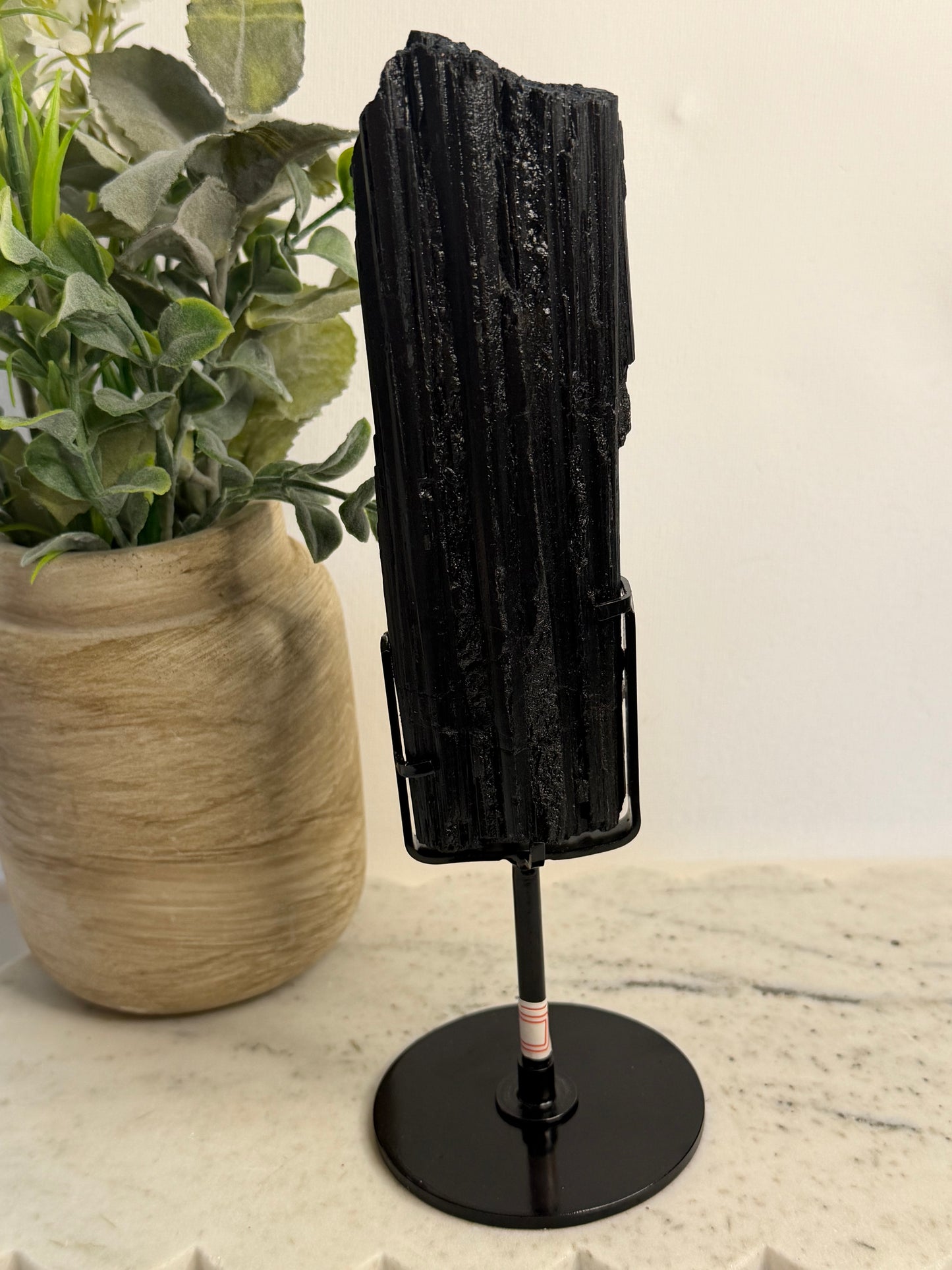 Black Tourmaline on Stand
