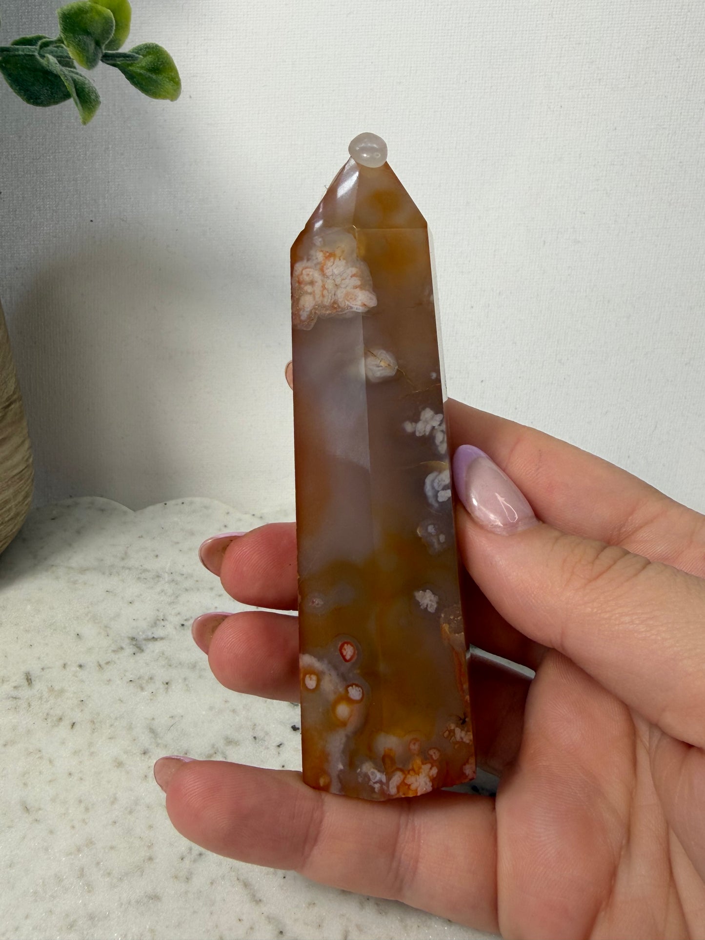 Carnelian Flower Agate Tower