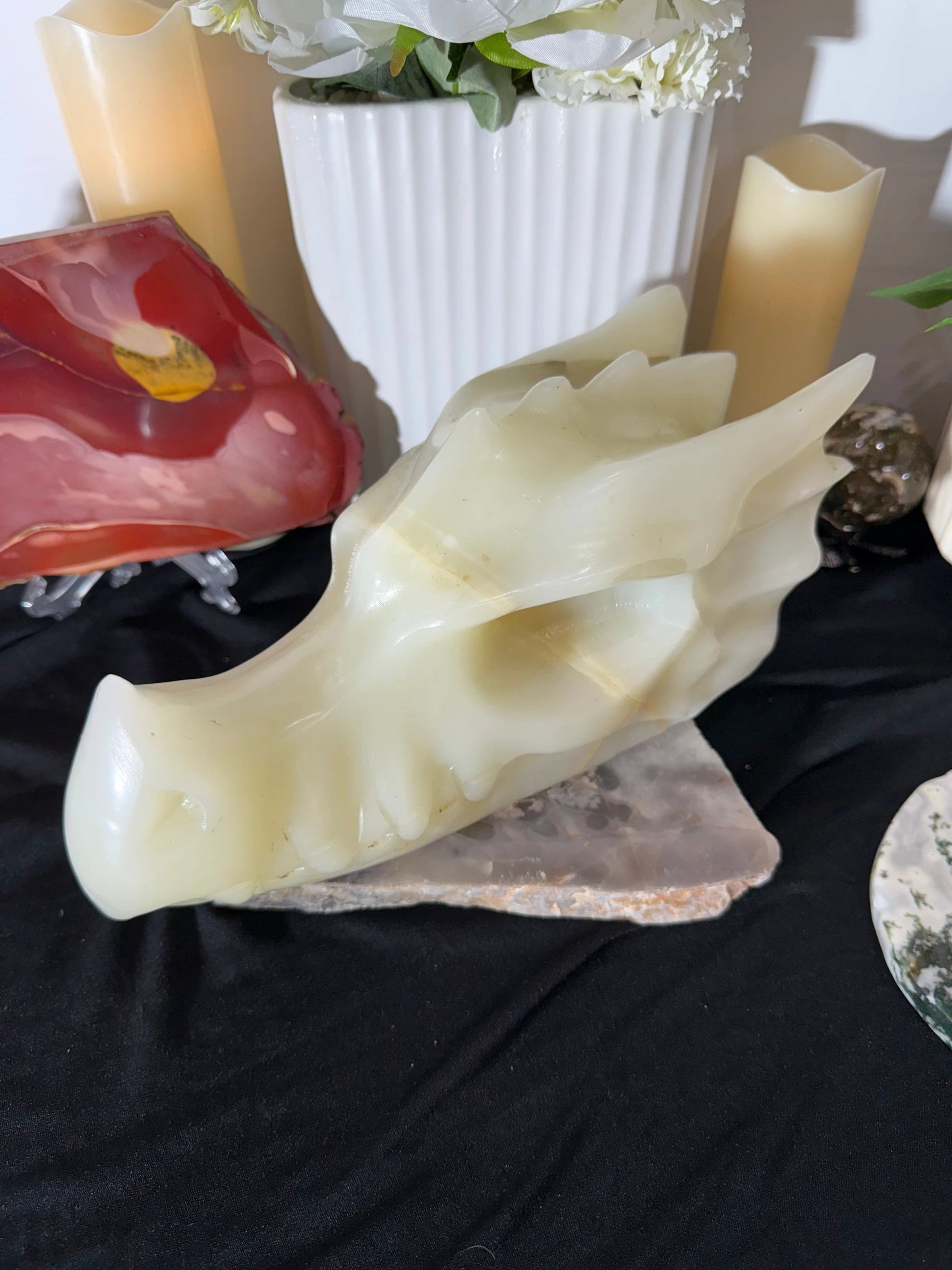 Jade Dragon Head - 444A by Heartstone Sanctuary