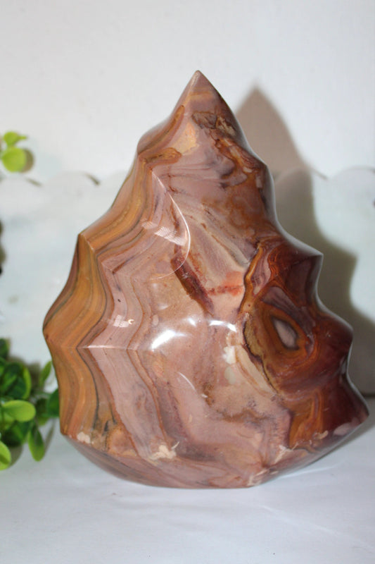 2.5kg Statement Ocean Jasper Flame on electronic rotating base by Heartstone Sanctuary