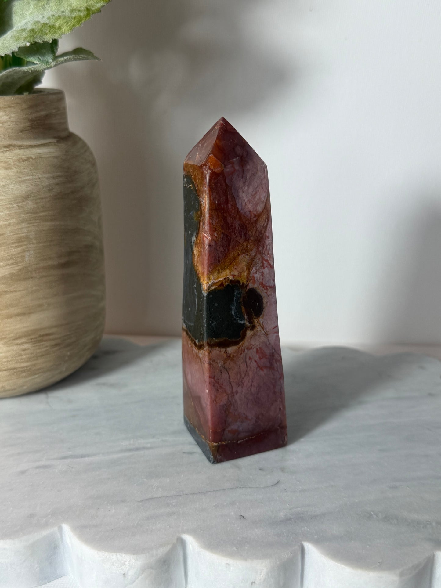 Pink Polychrome Jasper Tower