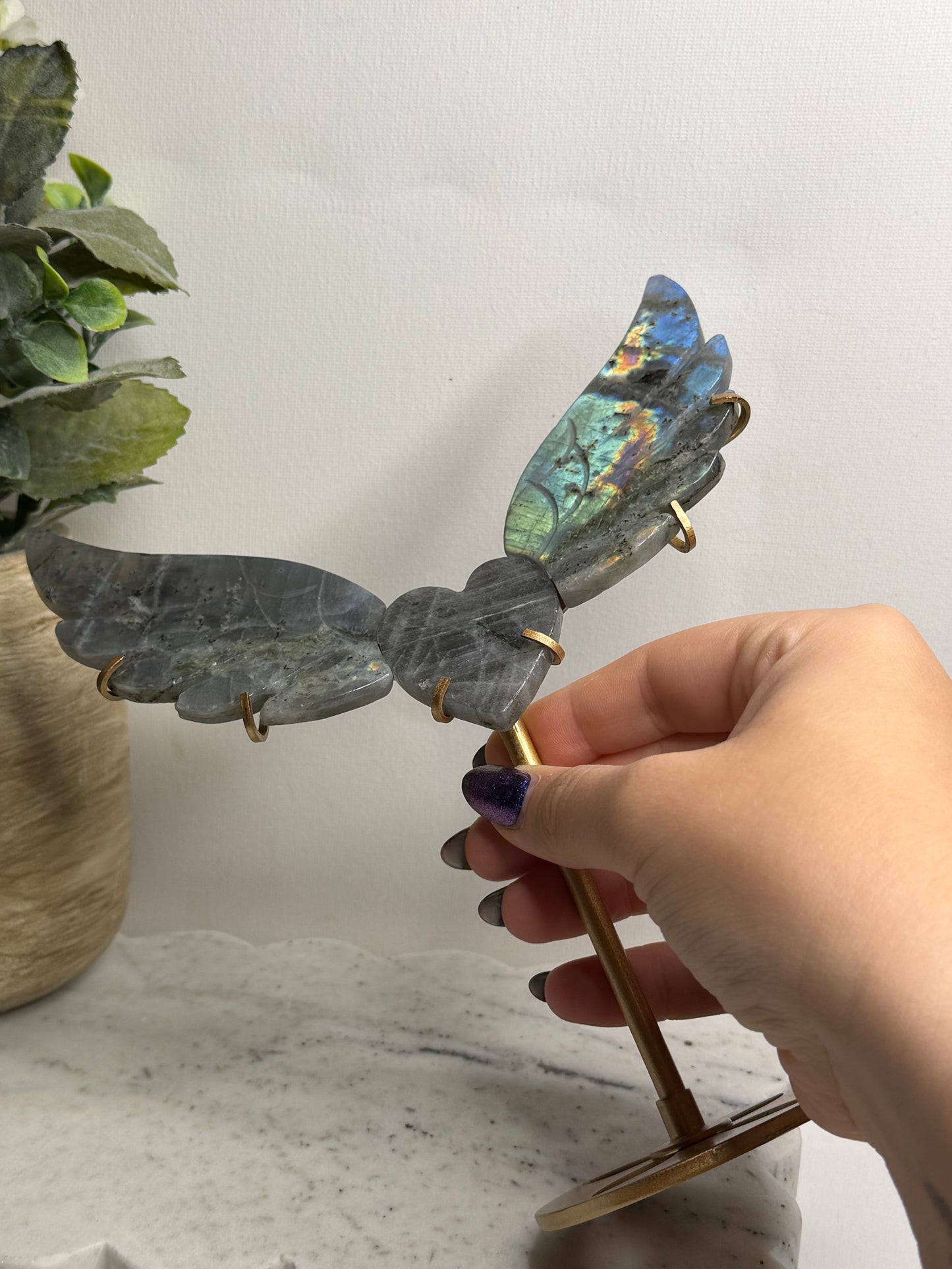 Labradorite Heart Wings
