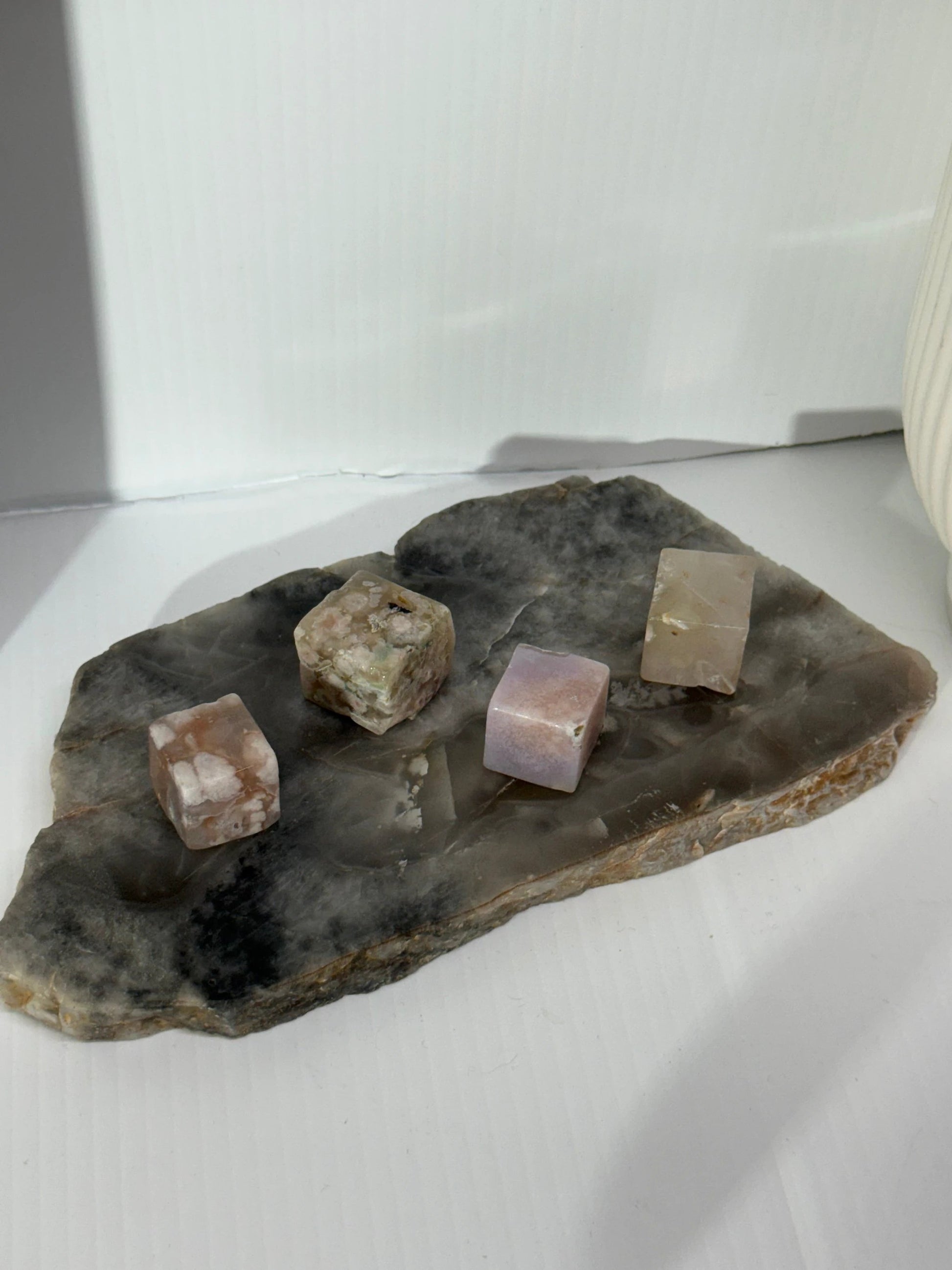 Flower Agate Cube by Heartstone Sanctuary